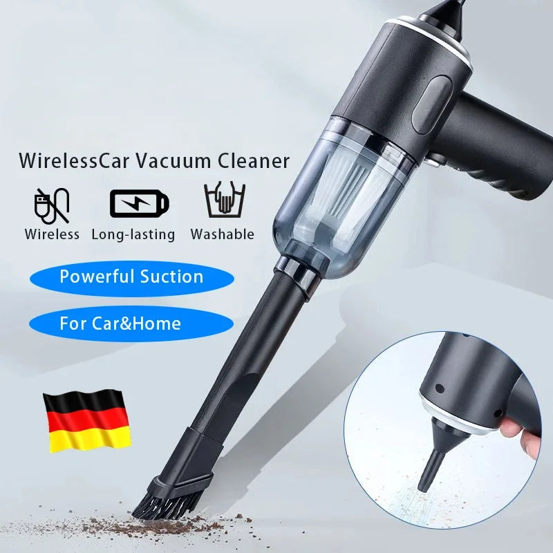 Sunny Clean: Aspiradora de coche inalámbrica de 9000 Pa, carga USB, 1200 mAh, electrodoméstico de limpieza portátil, mini aspiradora húmeda y seca para el hogar