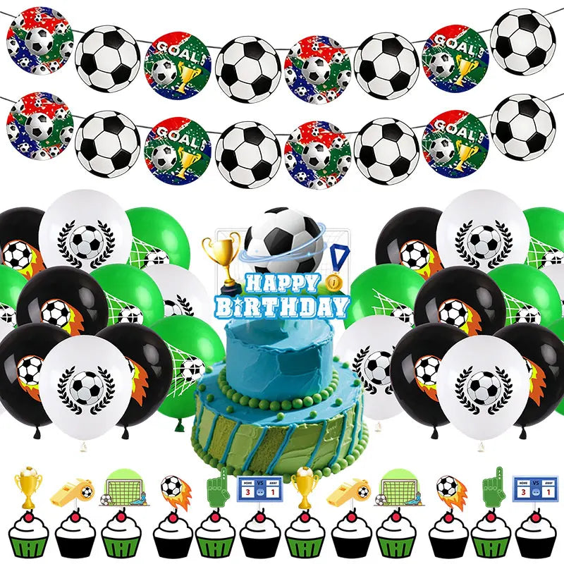 Fiesta Patitas Fútbol Cumpleaños Vajilla Taza Plato Servilleta Fútbol Cumpleaños Kit Globo Llavero Decoración de fiesta para cumpleaños decoración de fútbol