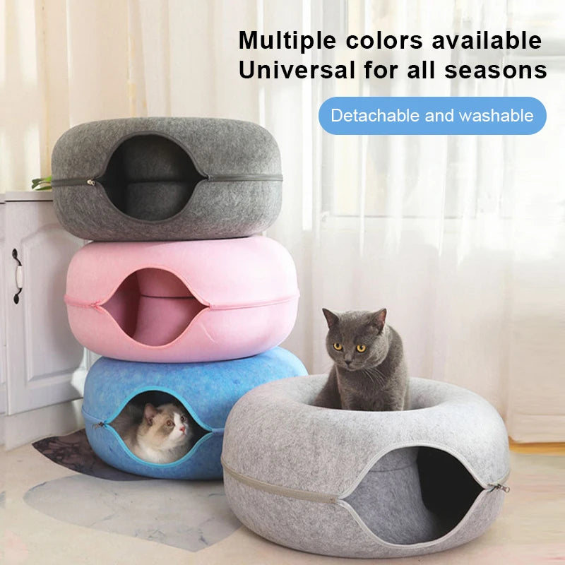 Cama para gatos Donut, túnel para gatos, juguetes para gatitos, cesto para gatos, juguete interactivo, equipo deportivo para gatitos, juguete de entrenamiento para gatos, casa para gatos