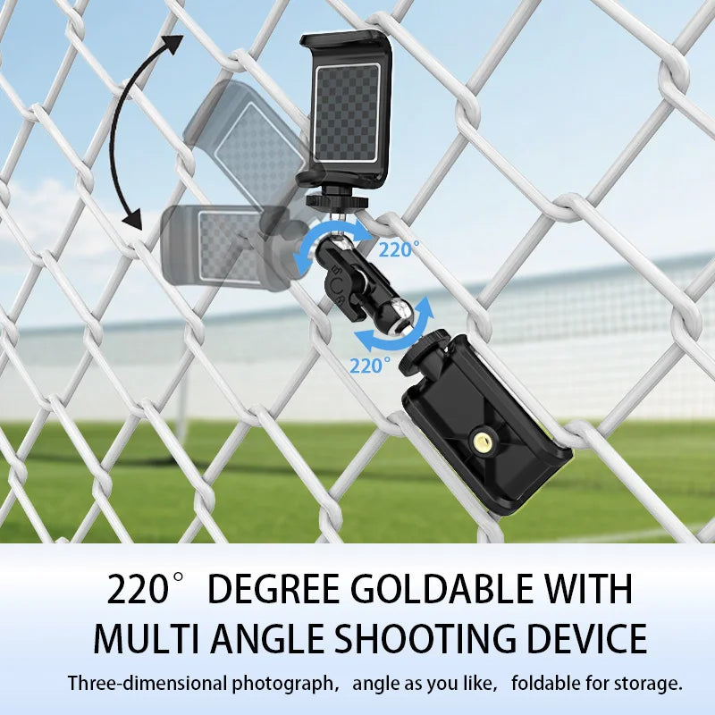 Cell Phone Fence Mount for Phone, GoPro, Insta360, and Other Action Cameras, Mevo Start for Baseball Softball Tennis Recording