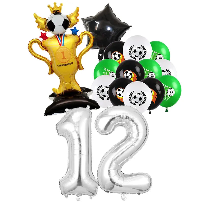 Fiesta Patitas Fútbol Cumpleaños Vajilla Taza Plato Servilleta Fútbol Cumpleaños Kit Globo Llavero Decoración de fiesta para cumpleaños decoración de fútbol