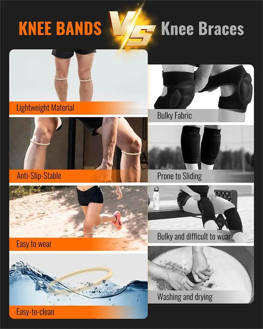 Patella Tendon Support Belt, Knee Pain Relief and Patella Stabilizer Knee Belt Support, Suitable for Hiking, Football, Basketbal