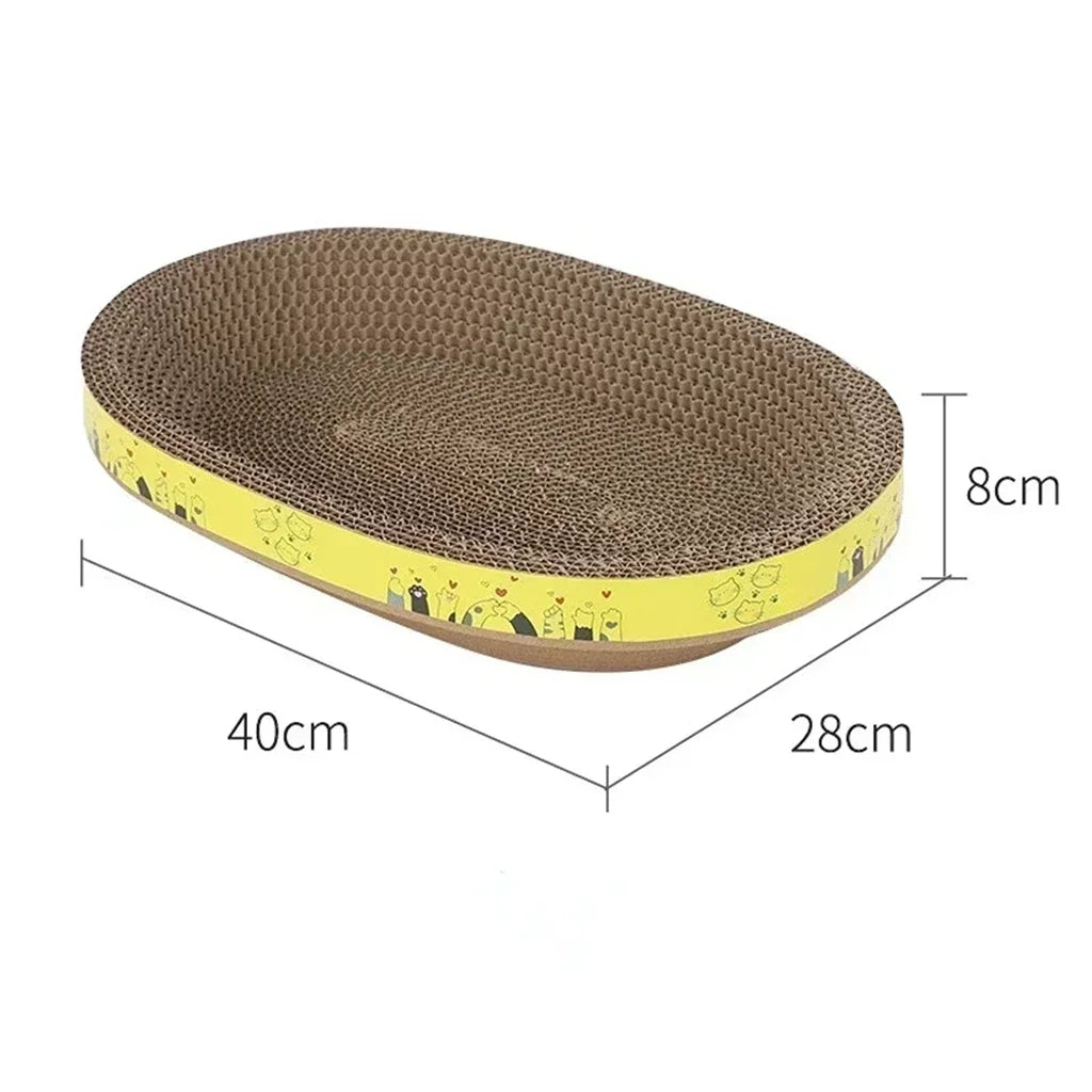 Tabla de rascado para gatos, protege los muebles, juguetes para afilar garras, nido de gato de papel corrugado ovalado resistente al desgaste, accesorios para gatos