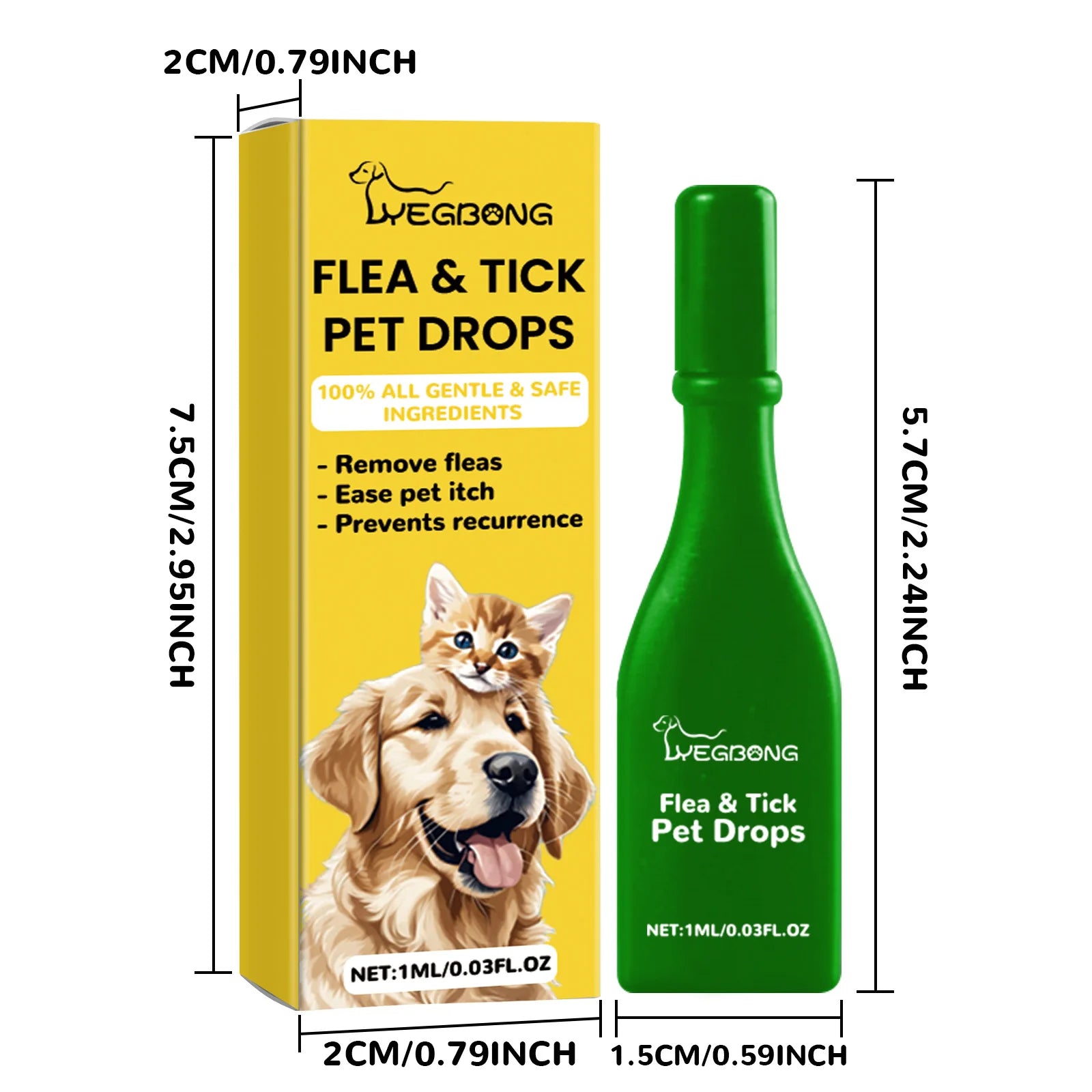 Gotas antipulgas para gatos, elimina pulgas y piojos, alivia la picazón de la piel, repelente de insectos externo, suministros de desparasitación, gotas para el tratamiento de garrapatas en mascotas
