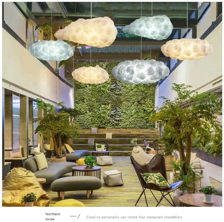 Lámpara Colgante Moderna de Nubes, Lámpara Colgante Blanca para Cafetería, Tienda de Ropa, Dormitorio Comercial, Sala de Estar