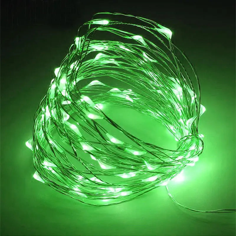 Guirnalda de luces LED 1/2/3/5/10M Impermeable Luces de cadena Decoración navideña Luces de hadas Luces de cadena para exteriores Jardín Navidad