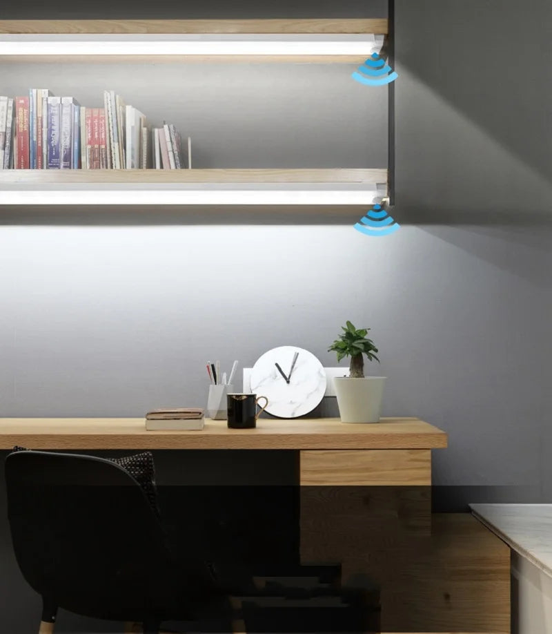 Luz de barra LED con sensor de movimiento, recargable por USB, inalámbrica, luz nocturna por inducción, lámpara de gabinete magnética portátil sin cable para cocina