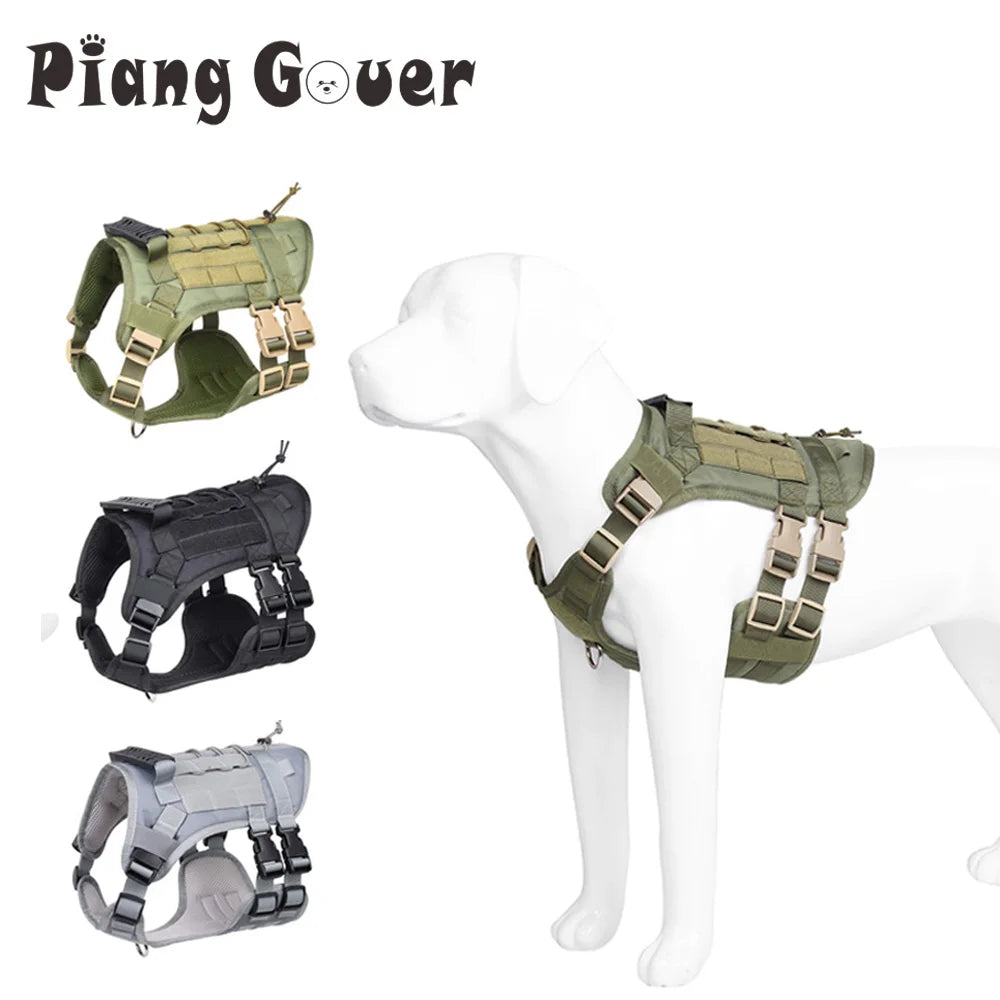 Arnés táctico para perro, chaleco de entrenamiento militar, arnés para mascotas para perros de servicio medianos, grandes y grandes