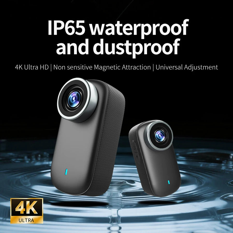 4K WiFi Thumb Sports Camera IP65 Waterproof and Dustproof Sports Camera, Outdoor Cycling Sports Recording Camera