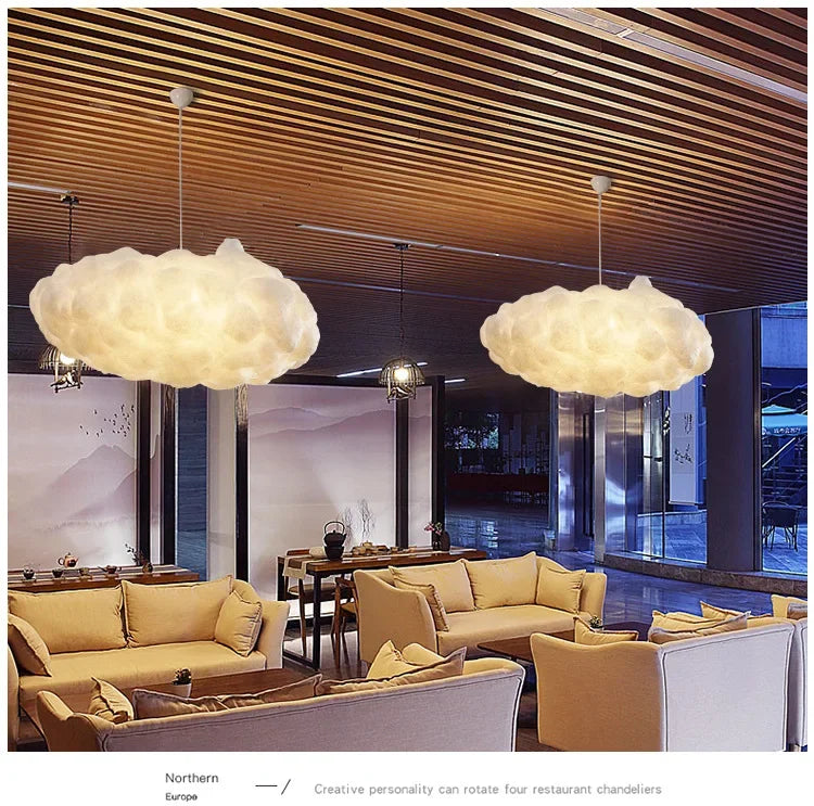 Lámpara Colgante Moderna de Nubes, Lámpara Colgante Blanca para Cafetería, Tienda de Ropa, Dormitorio Comercial, Sala de Estar