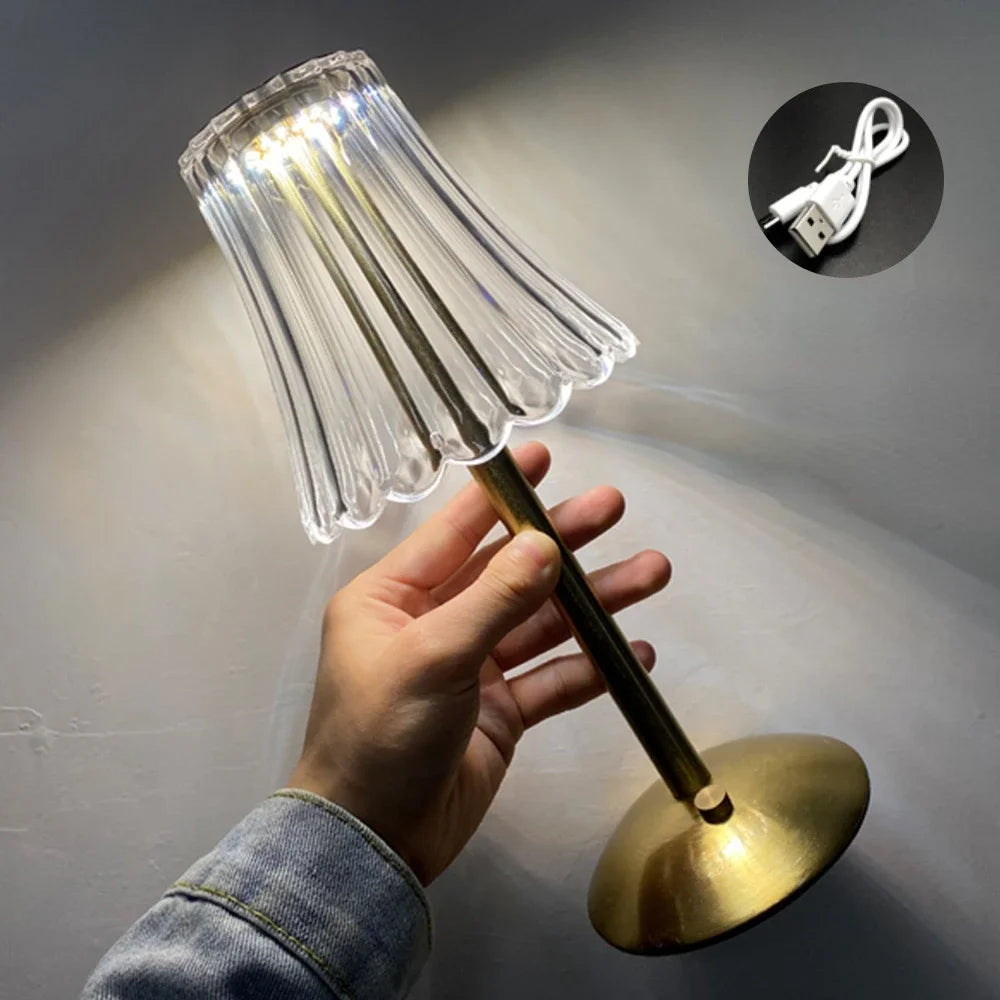 Bar Touch Table Lamp Rechargeable Wireless Desk Lamp Portable Bedroom Night Light LED Decor Lights for Coffee Hotel Restaurant