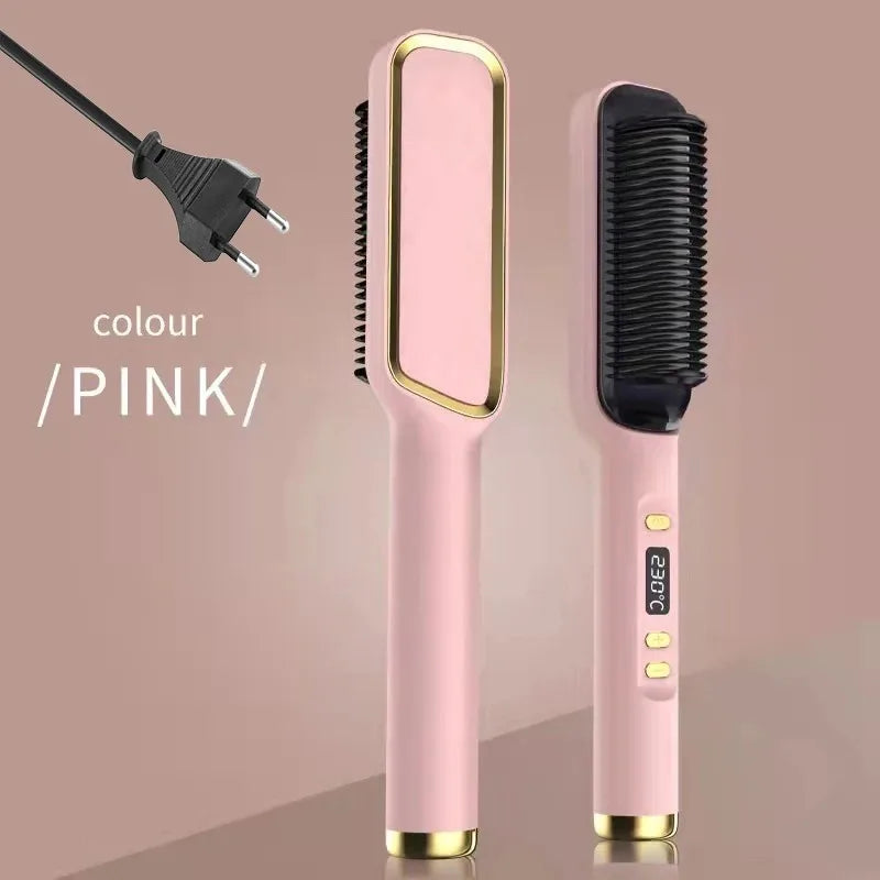 Sunny Hair: Electric Hot Comb Multifunctional Straight Hair Straightener Comb Negative Ion Anti-Scalding Styling Tool Straightening Brush