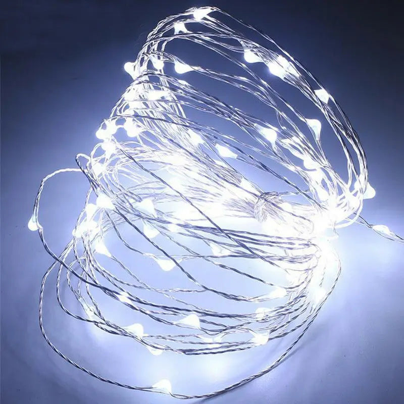 Guirnalda de luces LED 1/2/3/5/10M Impermeable Luces de cadena Decoración navideña Luces de hadas Luces de cadena para exteriores Jardín Navidad