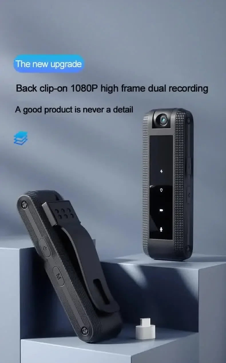 Minicámara corporal Carpbaba C2S 1080P HD DV, bodycam profesional, grabadora de video y voz digital, pequeño dispositivo de grabación de sonido y micrograbación