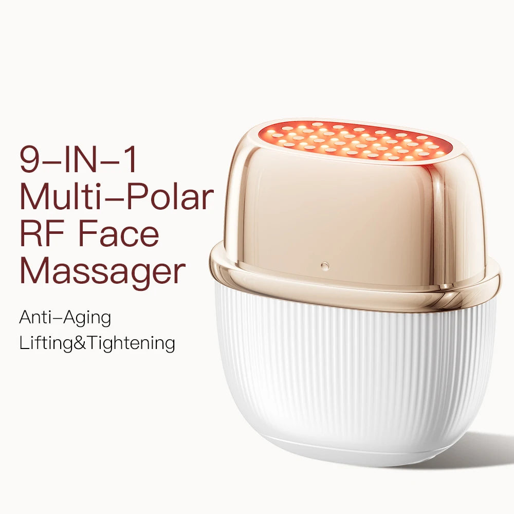ANLAN Dispositivo de Belleza RF Multipolar EMS Lifting Facial Reafirmante de la Piel Antienvejecimiento Arrugas 3 Colores Luz Cuidado de la Piel Masaje Oro 24K