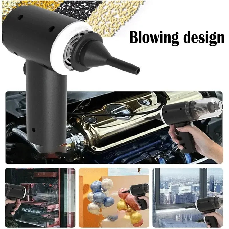 Sunny Clean: Aspiradora de coche inalámbrica de 9000 Pa, carga USB, 1200 mAh, electrodoméstico de limpieza portátil, mini aspiradora húmeda y seca para el hogar
