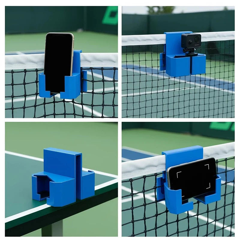 Soporte de cámara práctico para red de tenis, fácil de montar, para deportes al aire libre, grabación de video, soporte para teléfono en vallas de bádminton, béisbol, tenis
