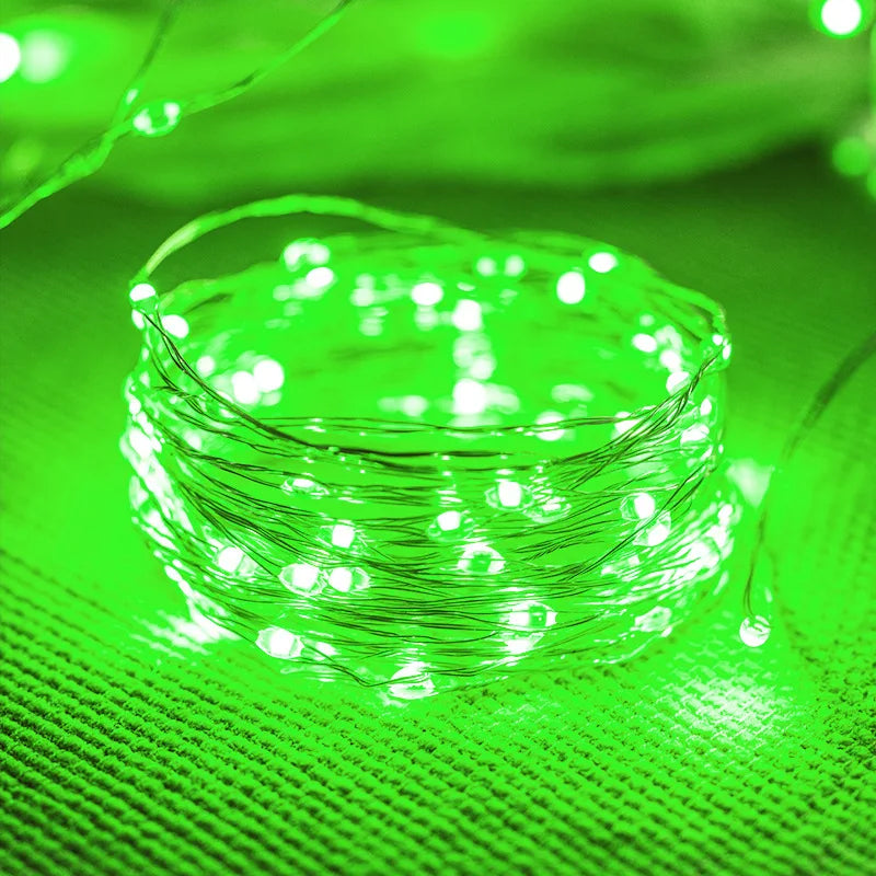 Guirnalda de luces LED 1/2/3/5/10M Impermeable Luces de cadena Decoración navideña Luces de hadas Luces de cadena para exteriores Jardín Navidad