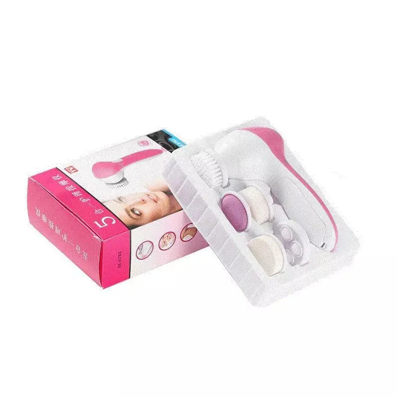 Eléctrico 5 EN 1 Limpiador Facial Eléctrico Cepillo Máquina de Lavado Spa Cuidado de la Piel Masaje Limpieza de Puntos Negros Herramientas Limpiadoras Faciales