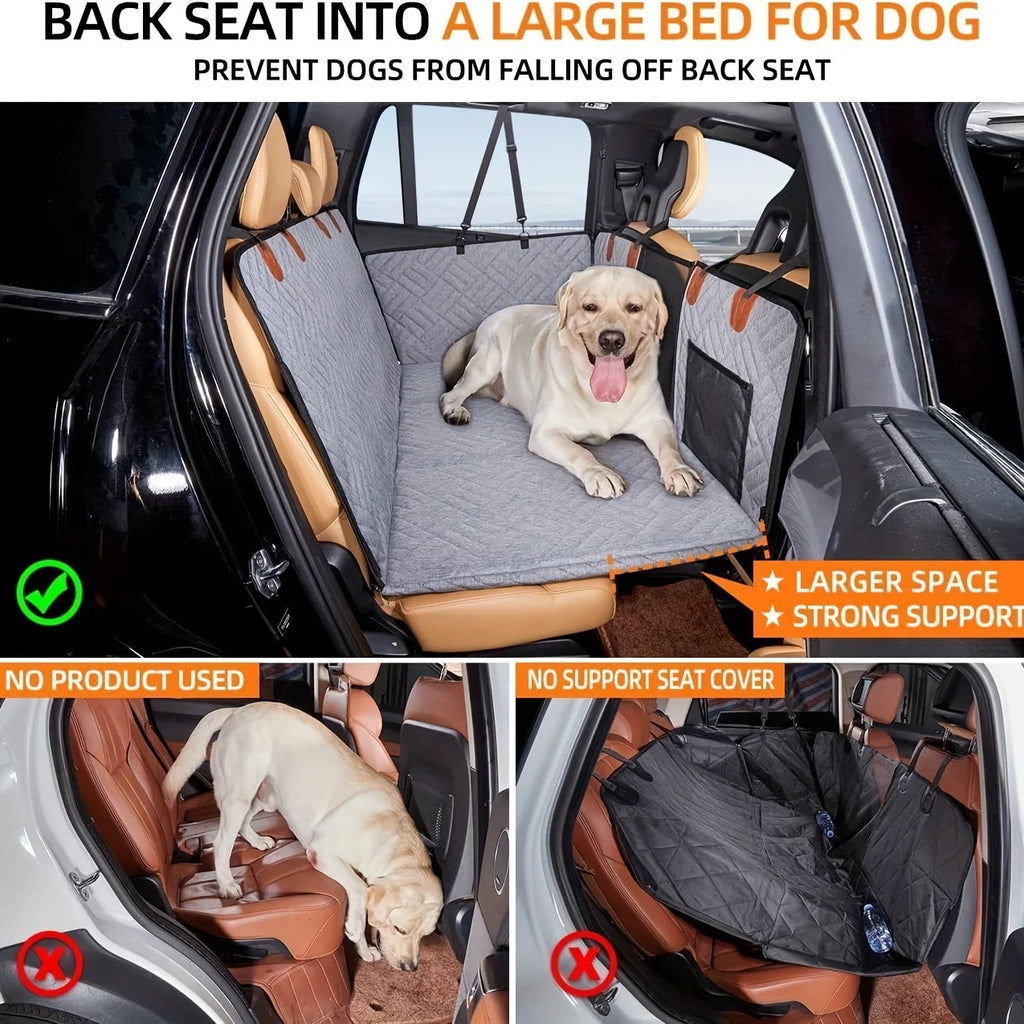 Funda de asiento de coche para perros, funda de asiento impermeable para mascotas, hamaca, a prueba de arañazos, antideslizante, duradera, suave, para asientos traseros de mascotas