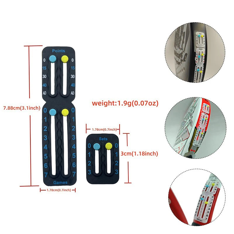Marcador Pequeño Original para Tenis, Pádel, Bádminton, Ligero, Patentado, Certificado, Antipelado de Pintura para Aficionados
