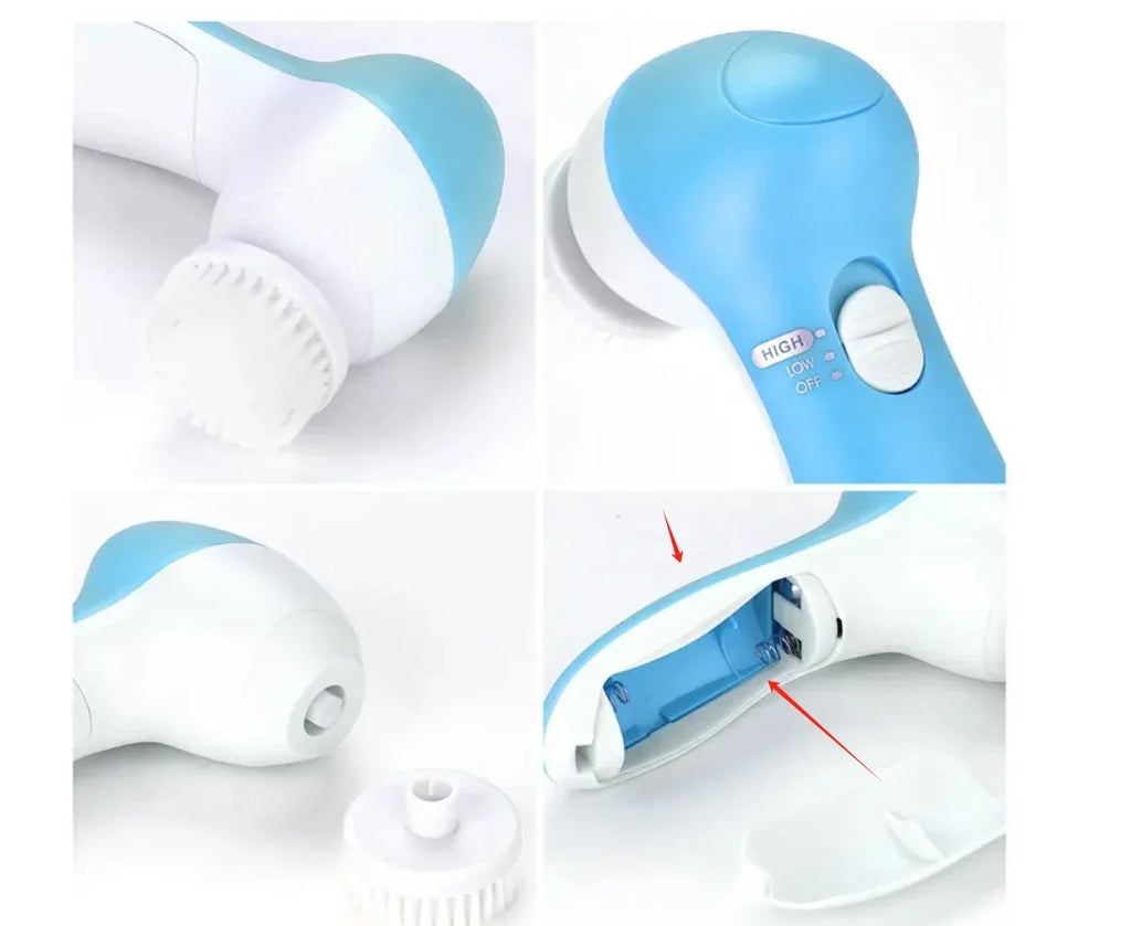 Eléctrico 5 EN 1 Limpiador Facial Eléctrico Cepillo Máquina de Lavado Spa Cuidado de la Piel Masaje Limpieza de Puntos Negros Herramientas Limpiadoras Faciales