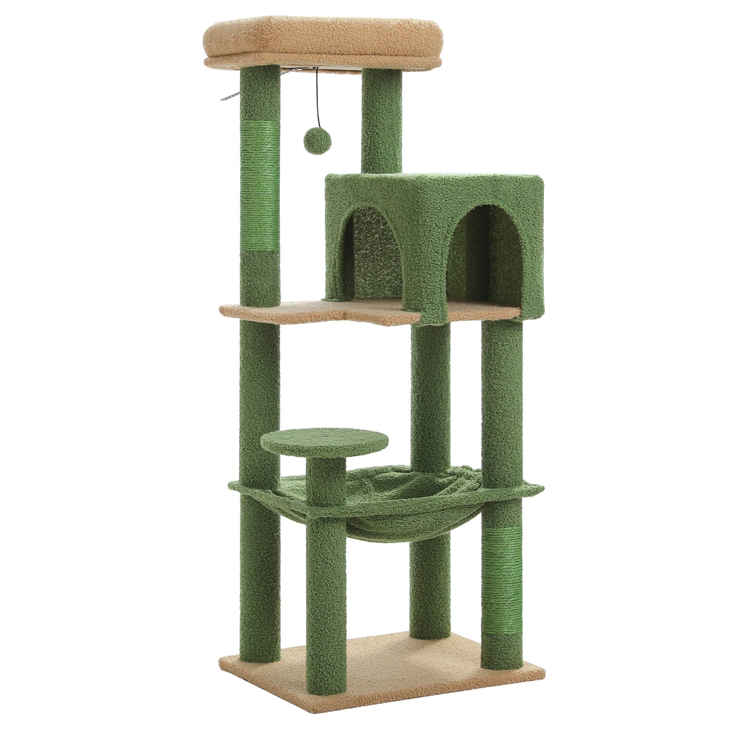 Rascador multinivel para gatos con postes de sisal, condominio acogedor, hamaca grande, torre de felpa para gatos, cama para gatitos de interior, juguetes para gatos
