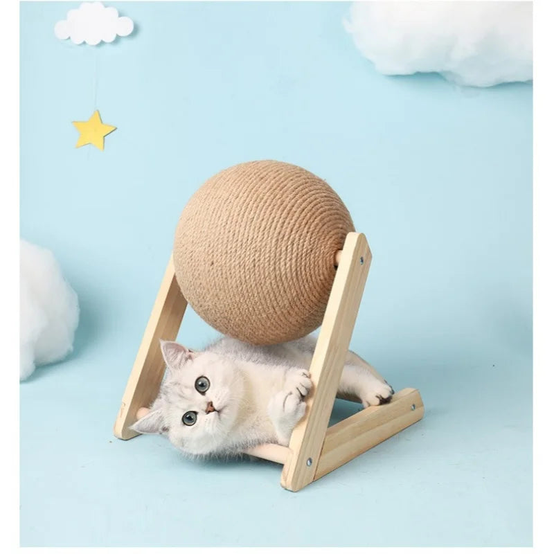 Juguete de bola rascador para gatos, cuerda de sisal para gatitos, tabla de moler patas, rascador para gatos, juguete resistente al desgaste para mascotas, muebles