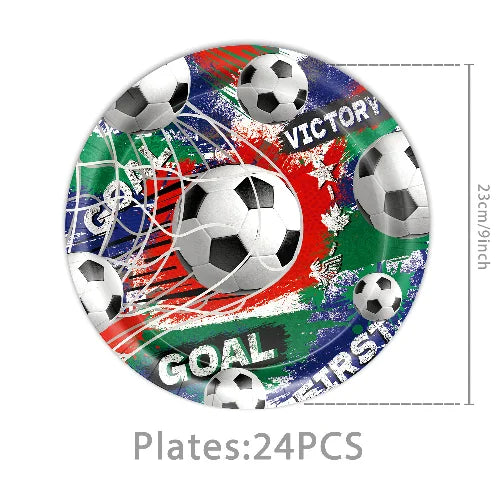 Fiesta Patitas Fútbol Cumpleaños Vajilla Taza Plato Servilleta Fútbol Cumpleaños Kit Globo Llavero Decoración de fiesta para cumpleaños decoración de fútbol