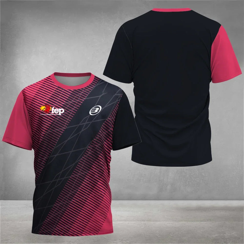 Cool Padel Camiseta Transpirable de Manga Corta Secado Rápido para Verano, Top de Calle para Hombre, Camiseta de Tenis para Exteriores, Nueva Colección Fitness