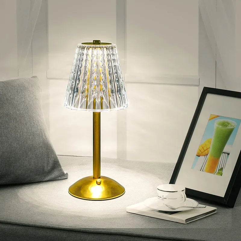Bar Touch Table Lamp Rechargeable Wireless Desk Lamp Portable Bedroom Night Light LED Decor Lights for Coffee Hotel Restaurant