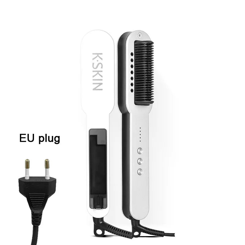 Professional Salon 2in1 Steampod Nano Spray Hair Straightener Beauty Care Hot Steam Ionic Hair Straightening Styler Comb Brush