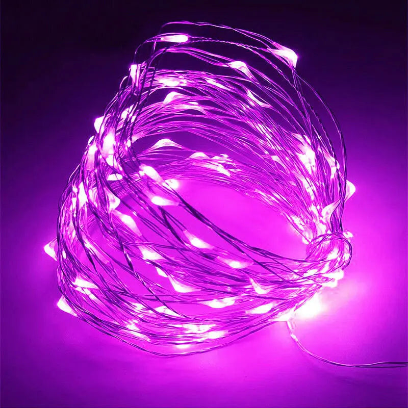 Guirnalda de luces LED 1/2/3/5/10M Impermeable Luces de cadena Decoración navideña Luces de hadas Luces de cadena para exteriores Jardín Navidad