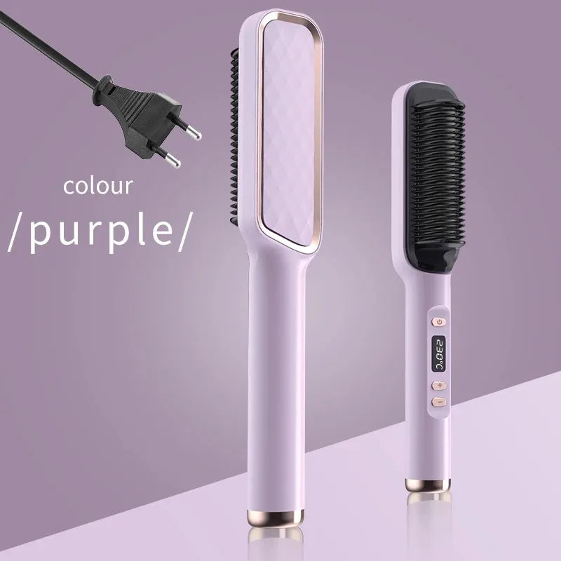 Sunny Hair: Electric Hot Comb Multifunctional Straight Hair Straightener Comb Negative Ion Anti-Scalding Styling Tool Straightening Brush