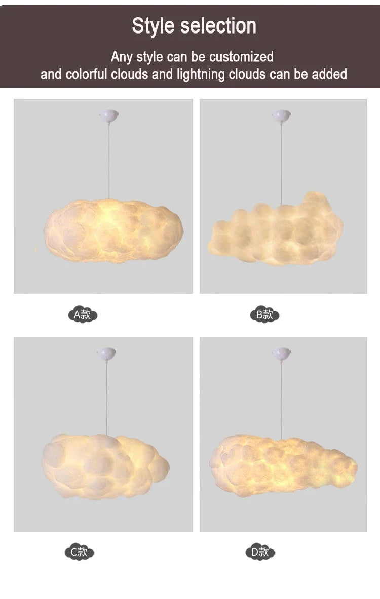 Lámpara Colgante Moderna de Nubes, Lámpara Colgante Blanca para Cafetería, Tienda de Ropa, Dormitorio Comercial, Sala de Estar