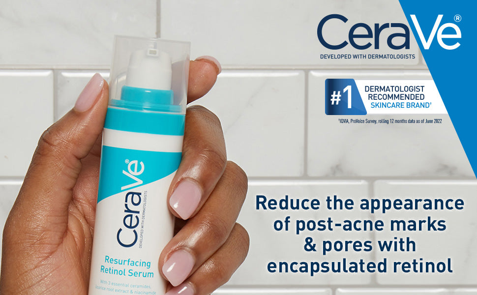 CeraVe Sérum con Retinol Niacinamida Raíz de Regaliz, Cuidado Suavizante del Tono de la Piel, Reparación de la Barrera Cutánea, No Comedogénico Para Pieles con Tendencia a Imperfecciones